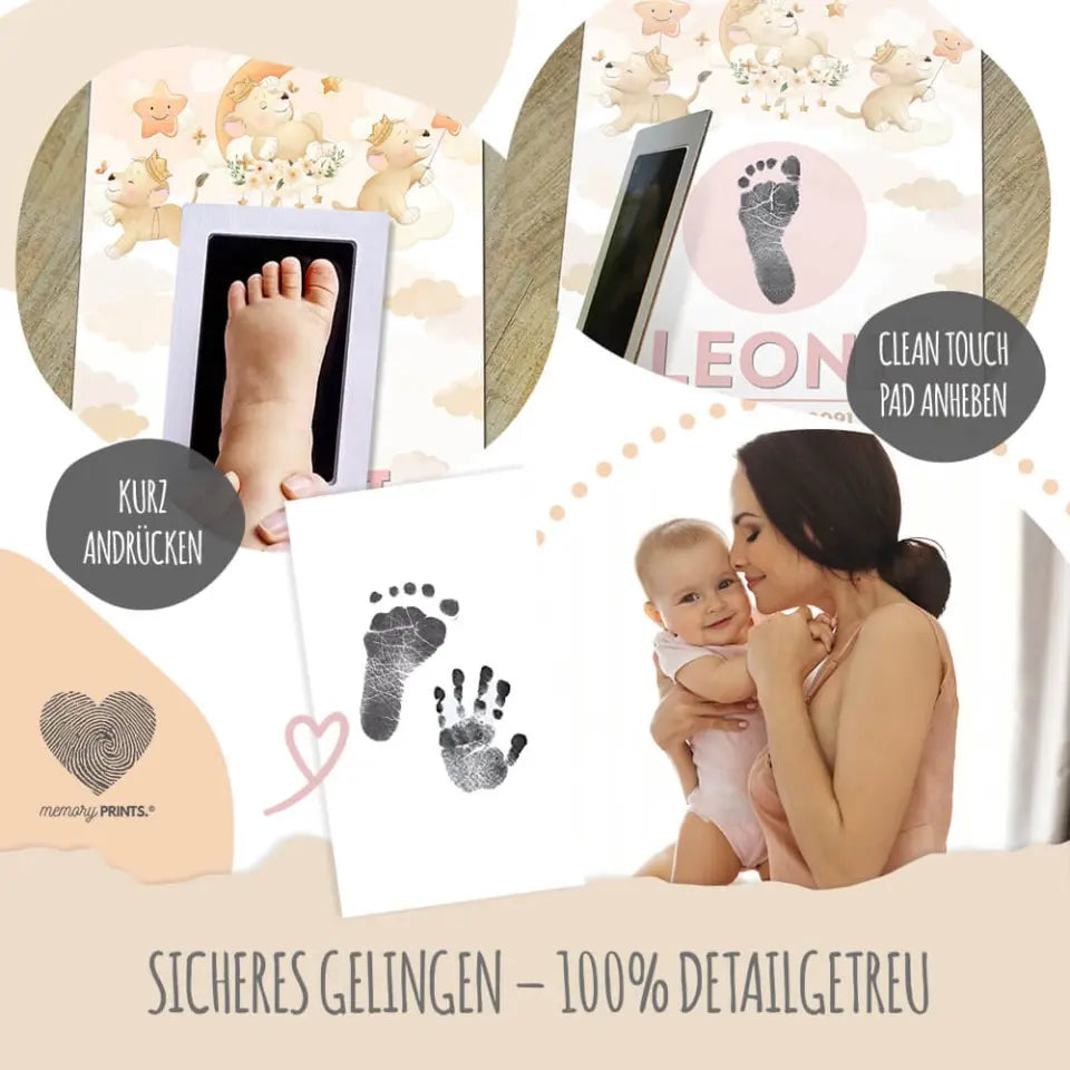 Baby Abdruck Set + Poster | HOLZWAND