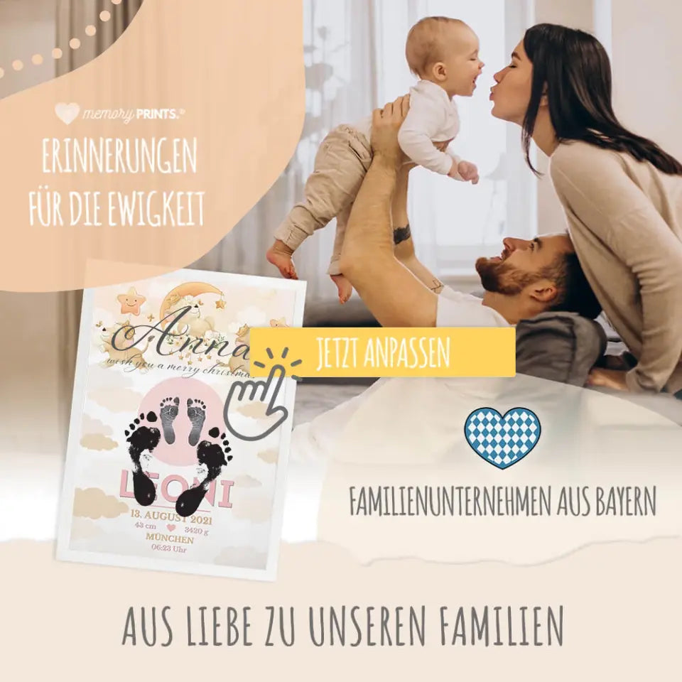 Baby Abdruck Set + Poster | SCHNEEKRISTALLE